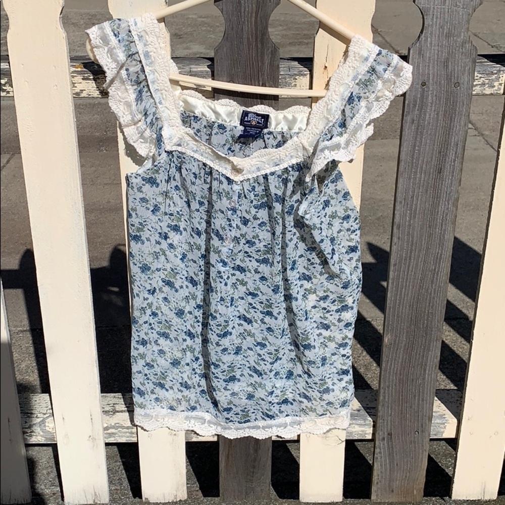 Blue  asphalt peasant top